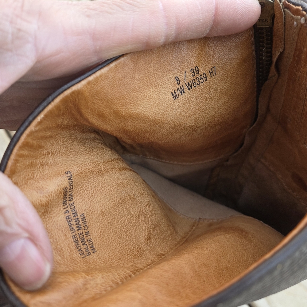 Born Size 8 Riding Boots, Lined Tobacco Brown Leather And Suede - Picture 7 of 9